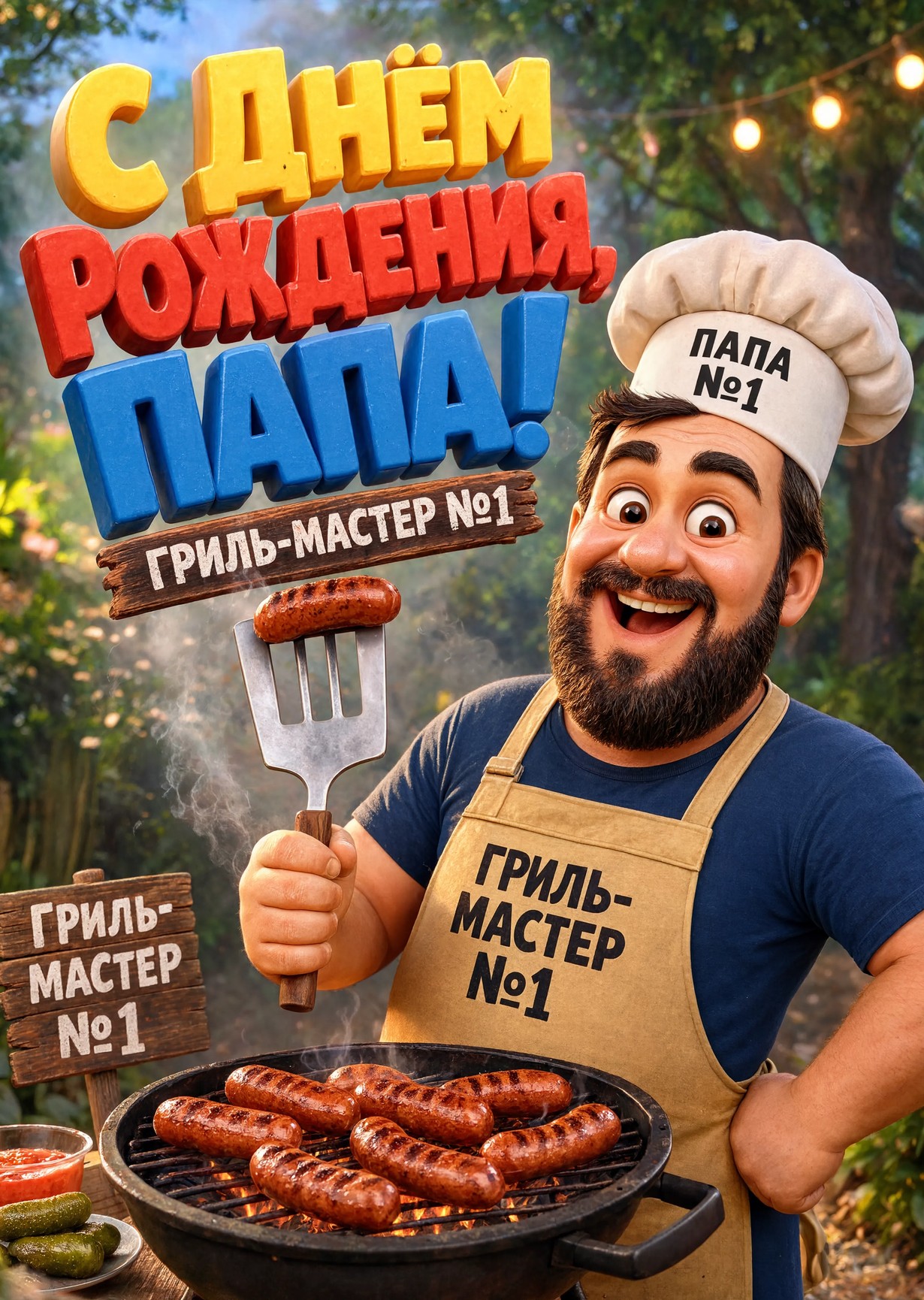 Открытка "С днём рождения папе" #1