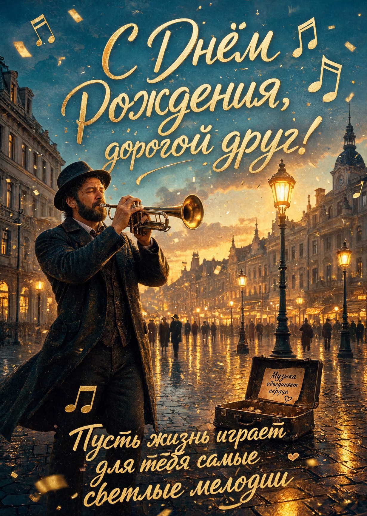 Открытка "С днем рождения другу" #74