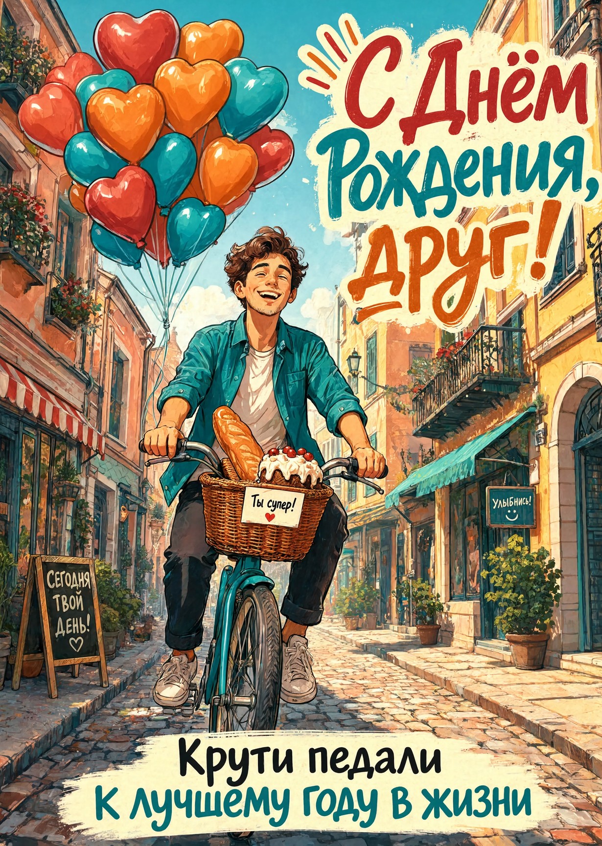 Открытка "С днем рождения другу" #88