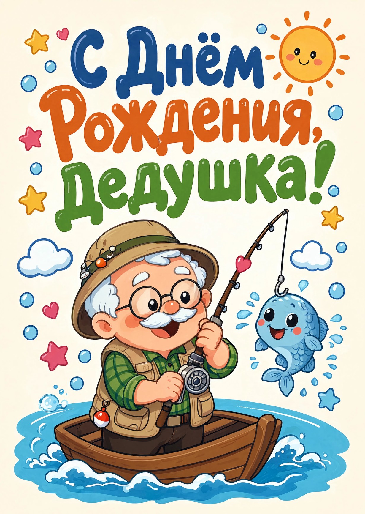 Открытка "С днём рождения дедушке" #43