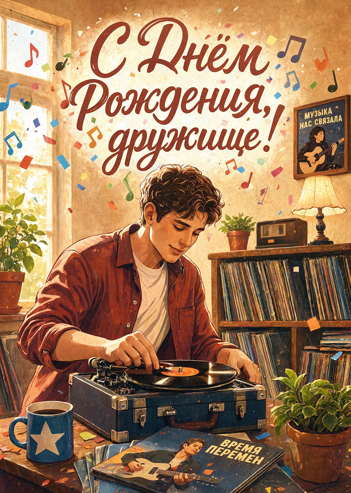 Открытка "С днем рождения другу" #13