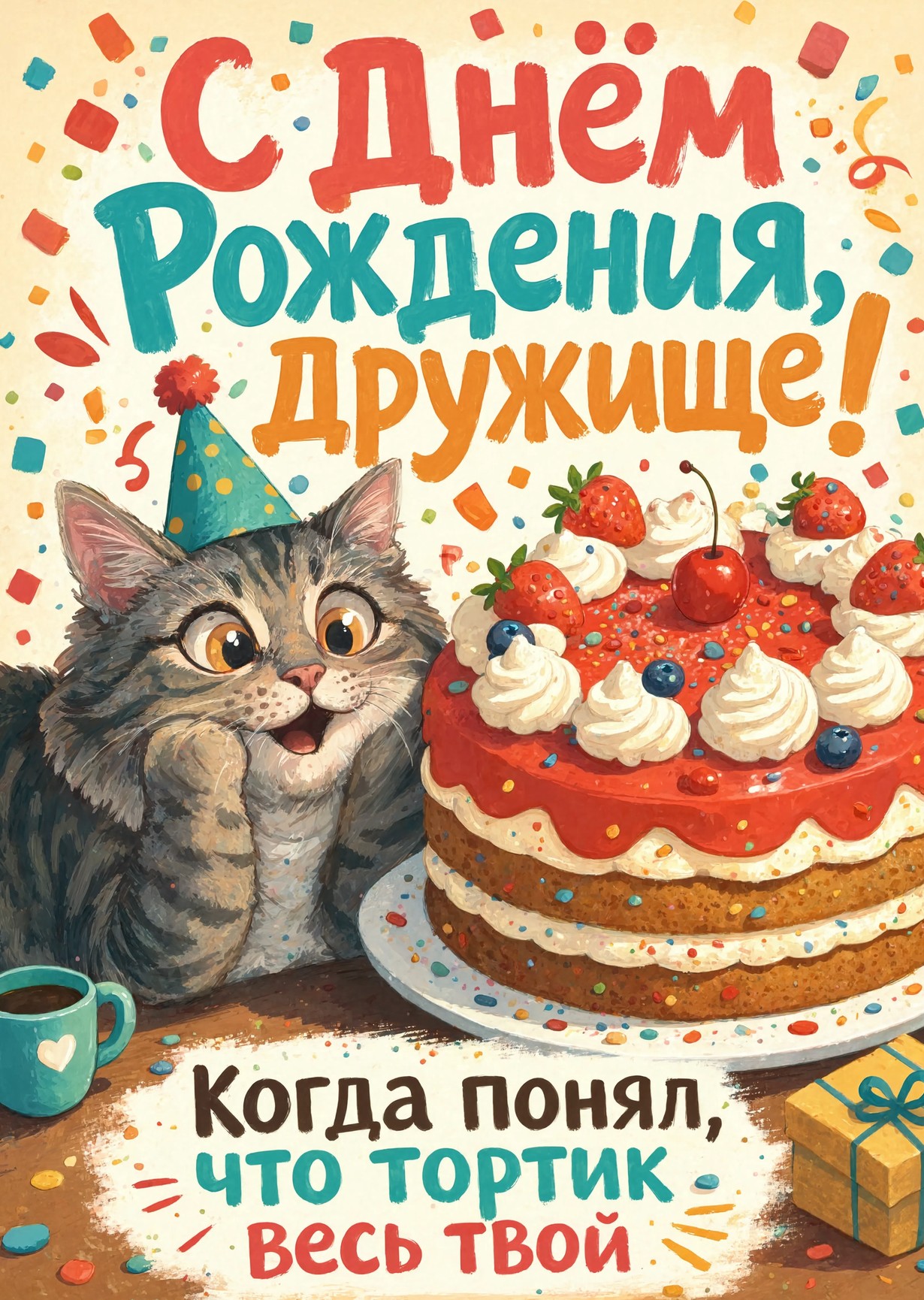 Открытка "С днем рождения другу" #29