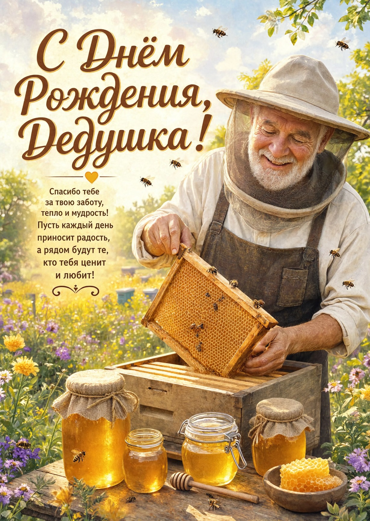 Открытка "С днём рождения дедушке" #76