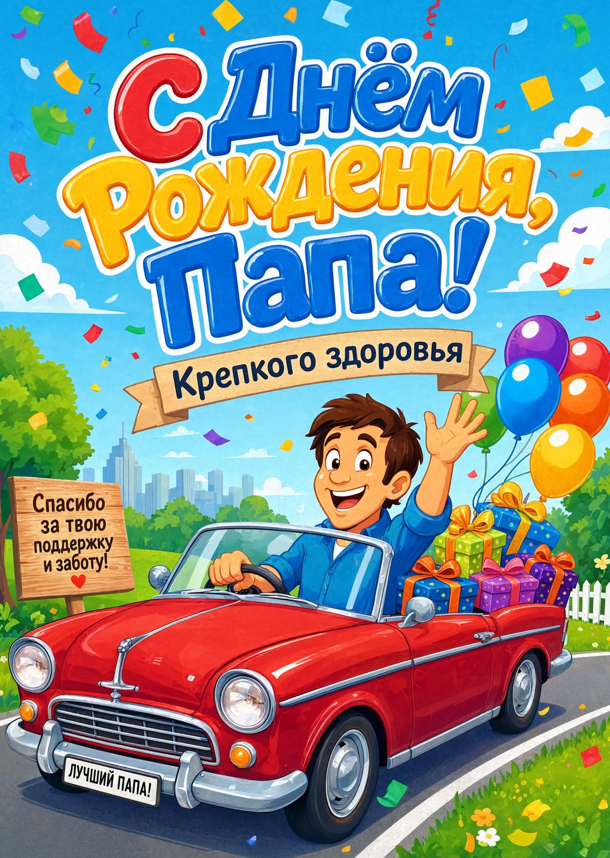 Открытка "С днём рождения папе" #14