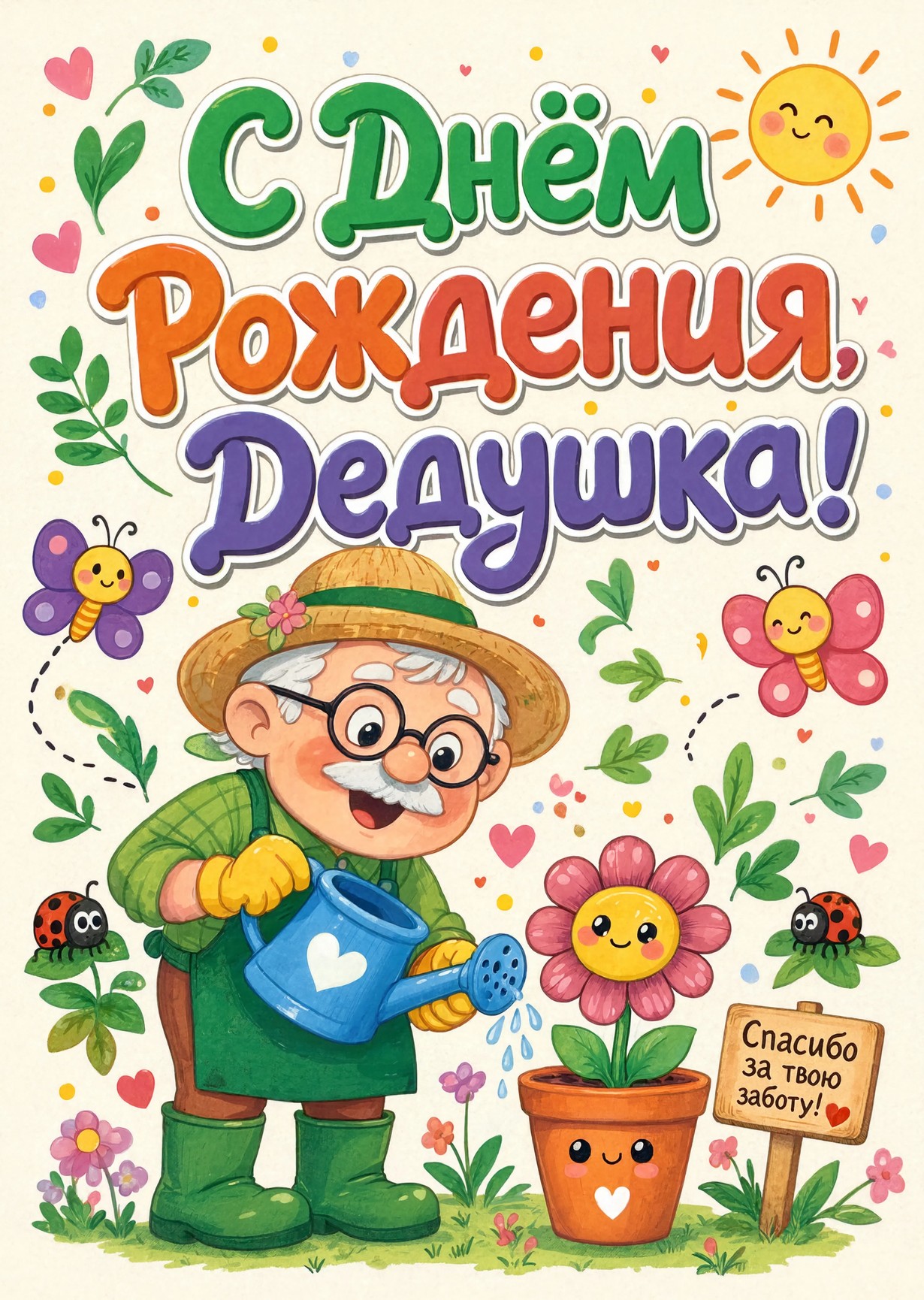 Открытка "С днём рождения дедушке" #40