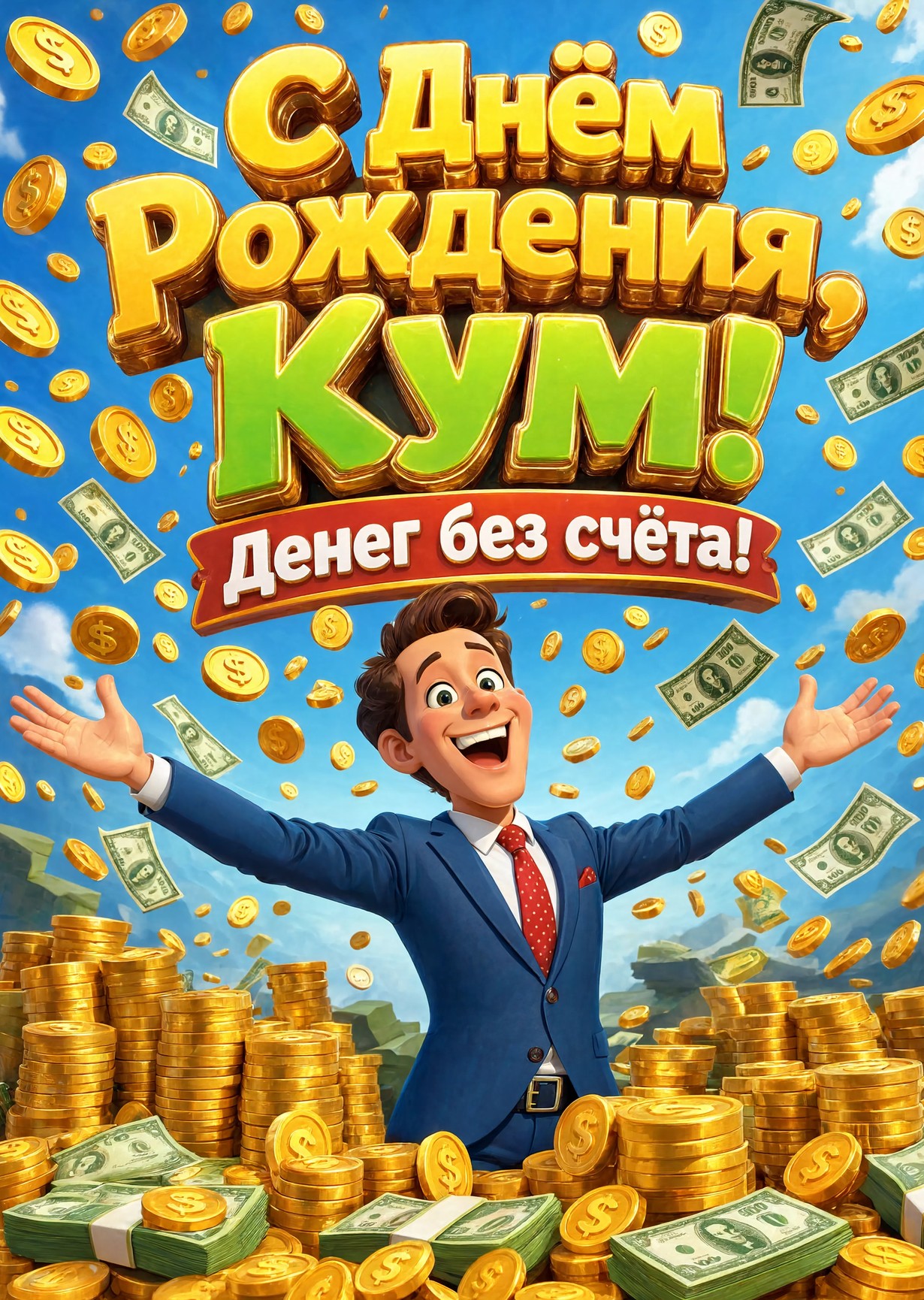 Открытка "С днем рождения куму" #54