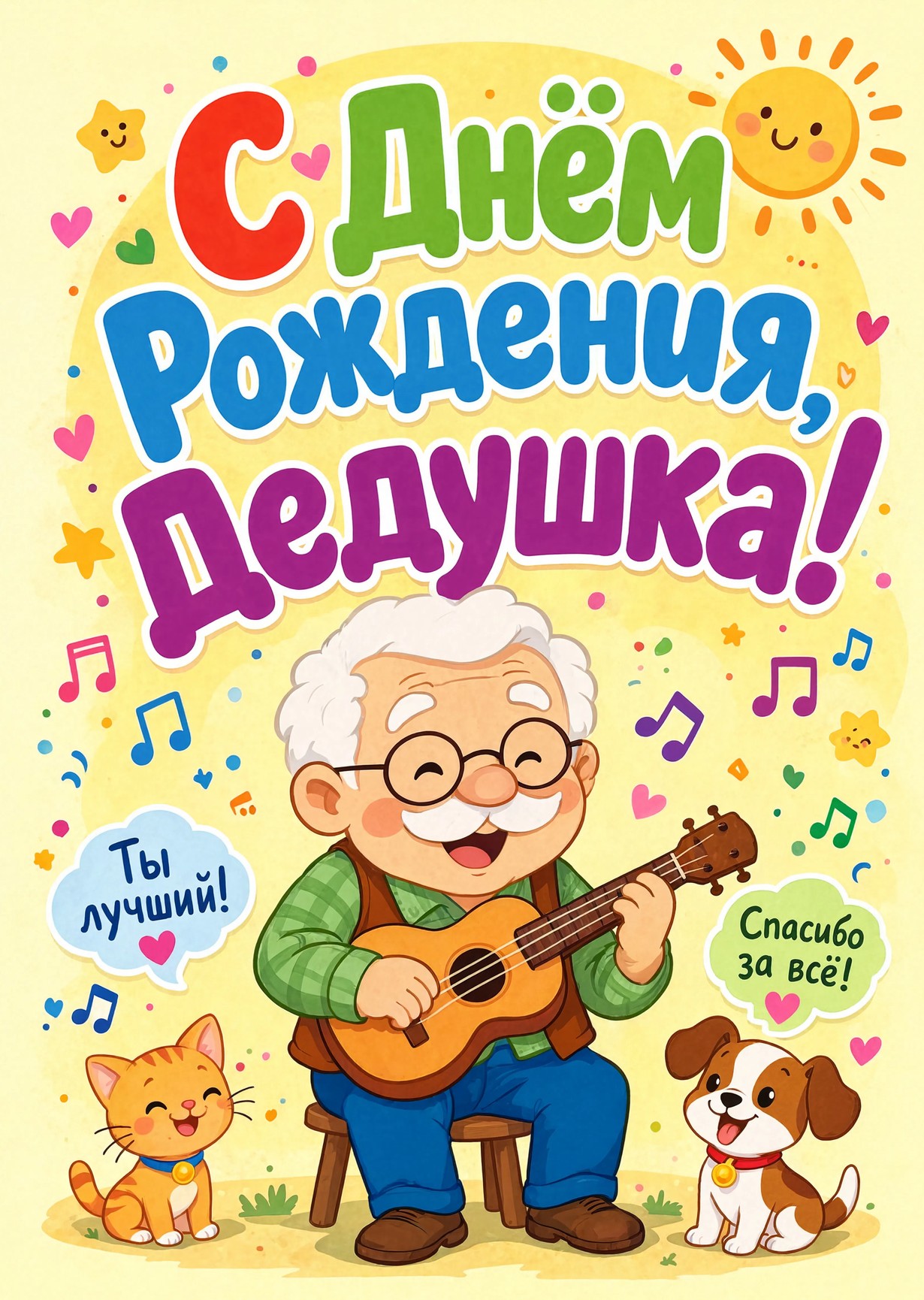 Открытка "С днём рождения дедушке" #38