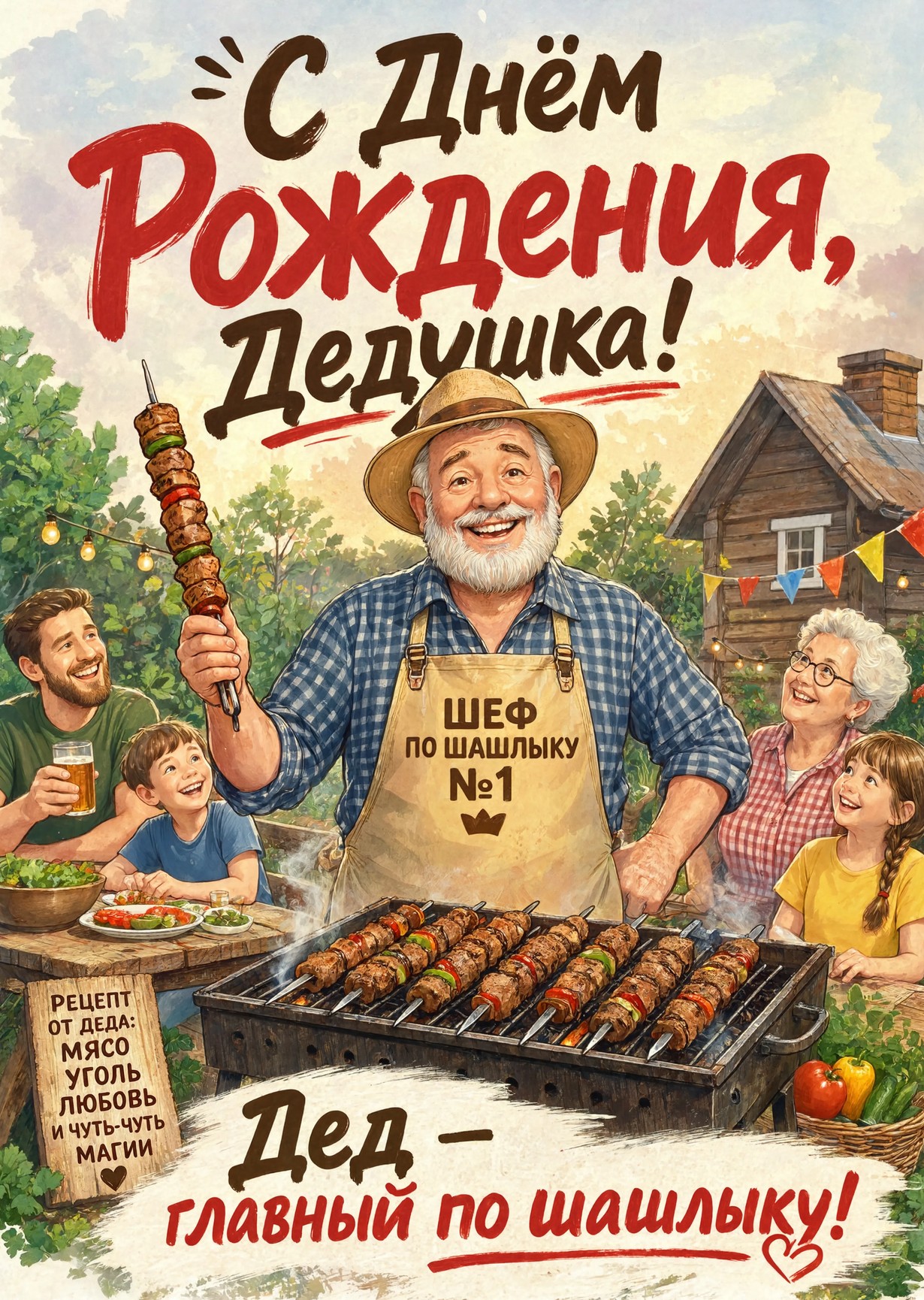 Открытка "С днём рождения дедушке" #14