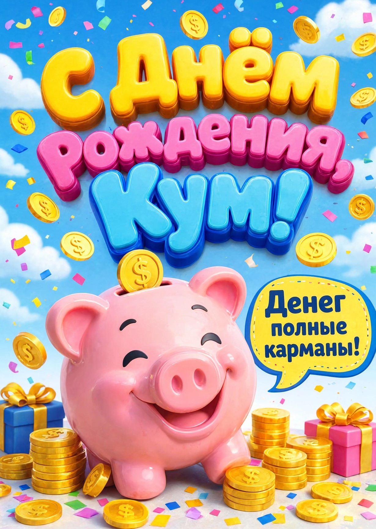 Открытка "С днем рождения куму" #64