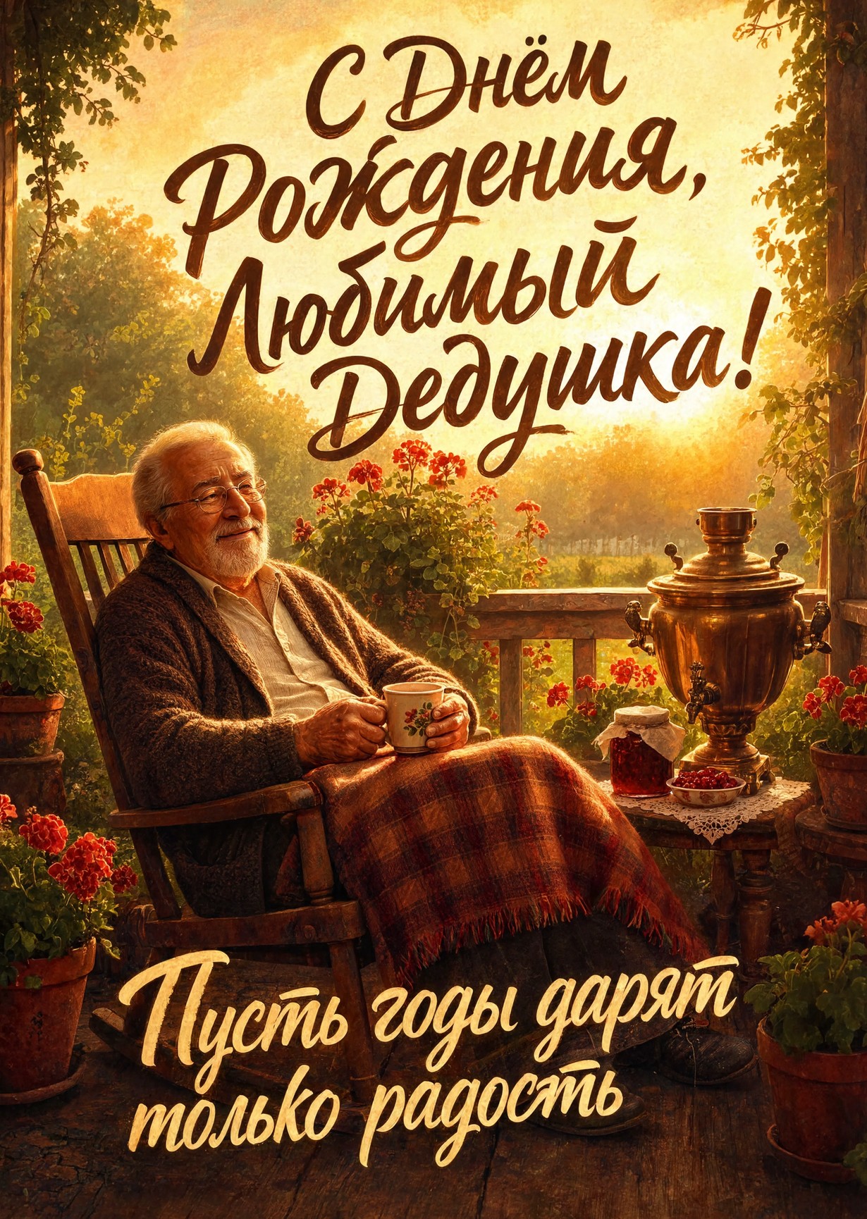 Открытка "С днём рождения дедушке" #28