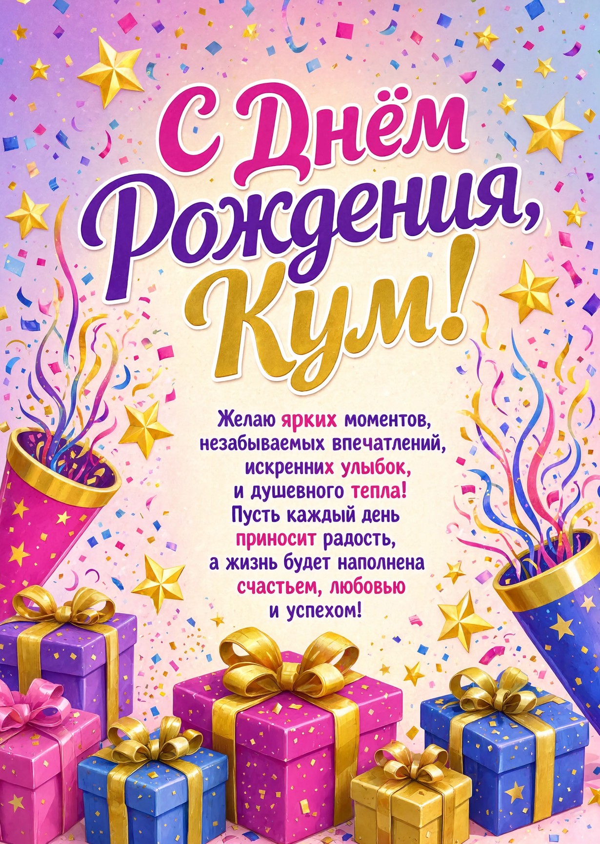 Открытка "С днем рождения куму" #89