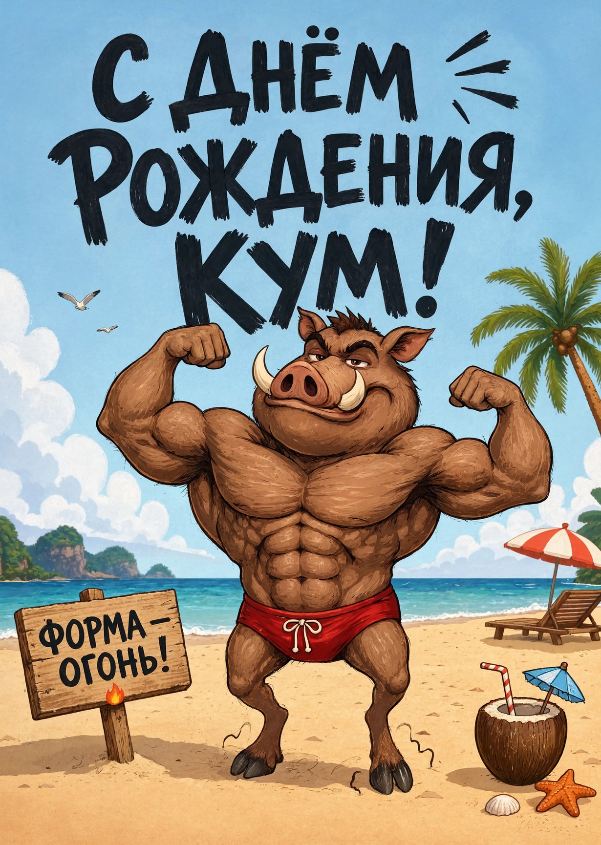 Открытка "С днем рождения куму" #11