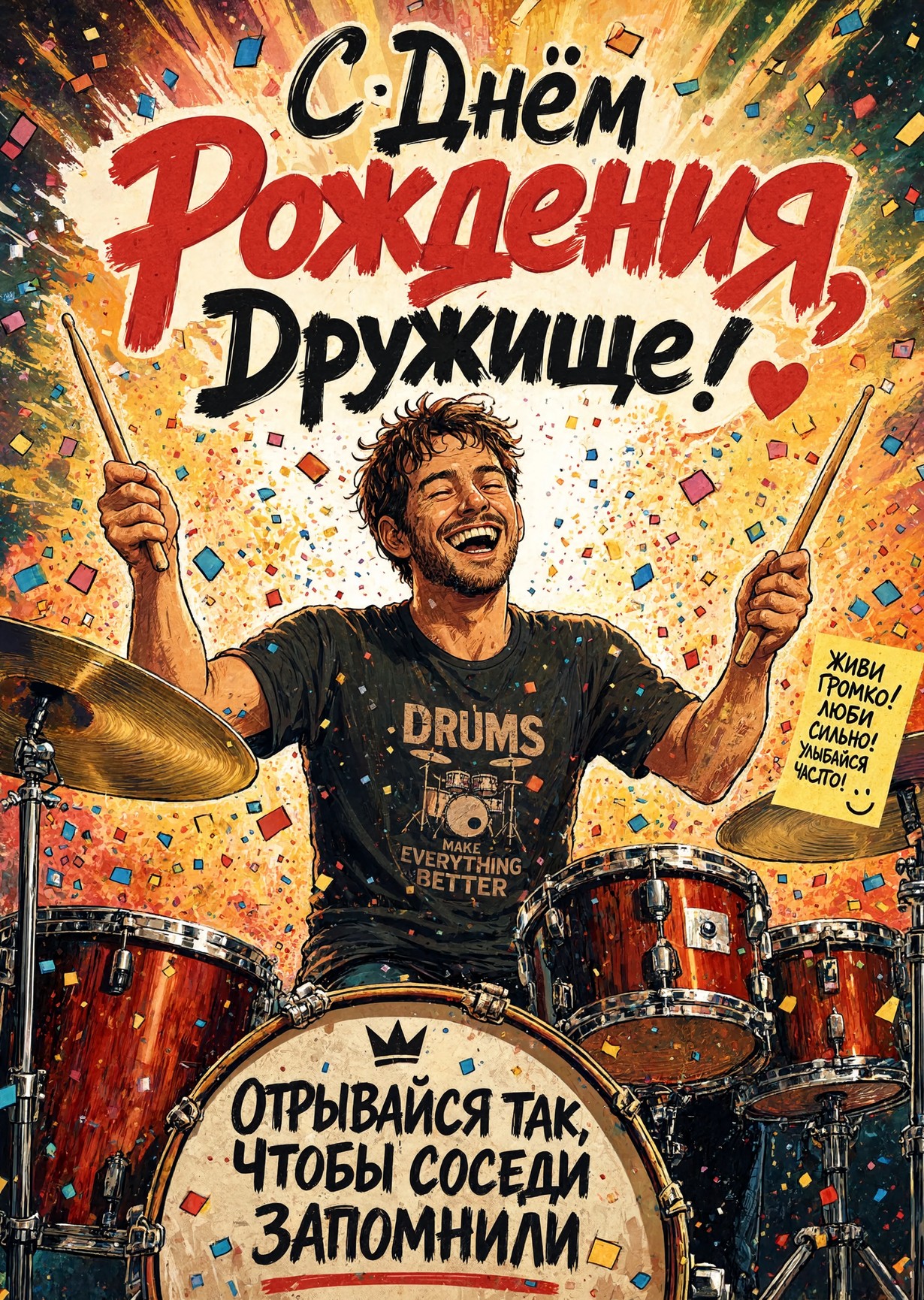 Открытка "С днем рождения другу" #84