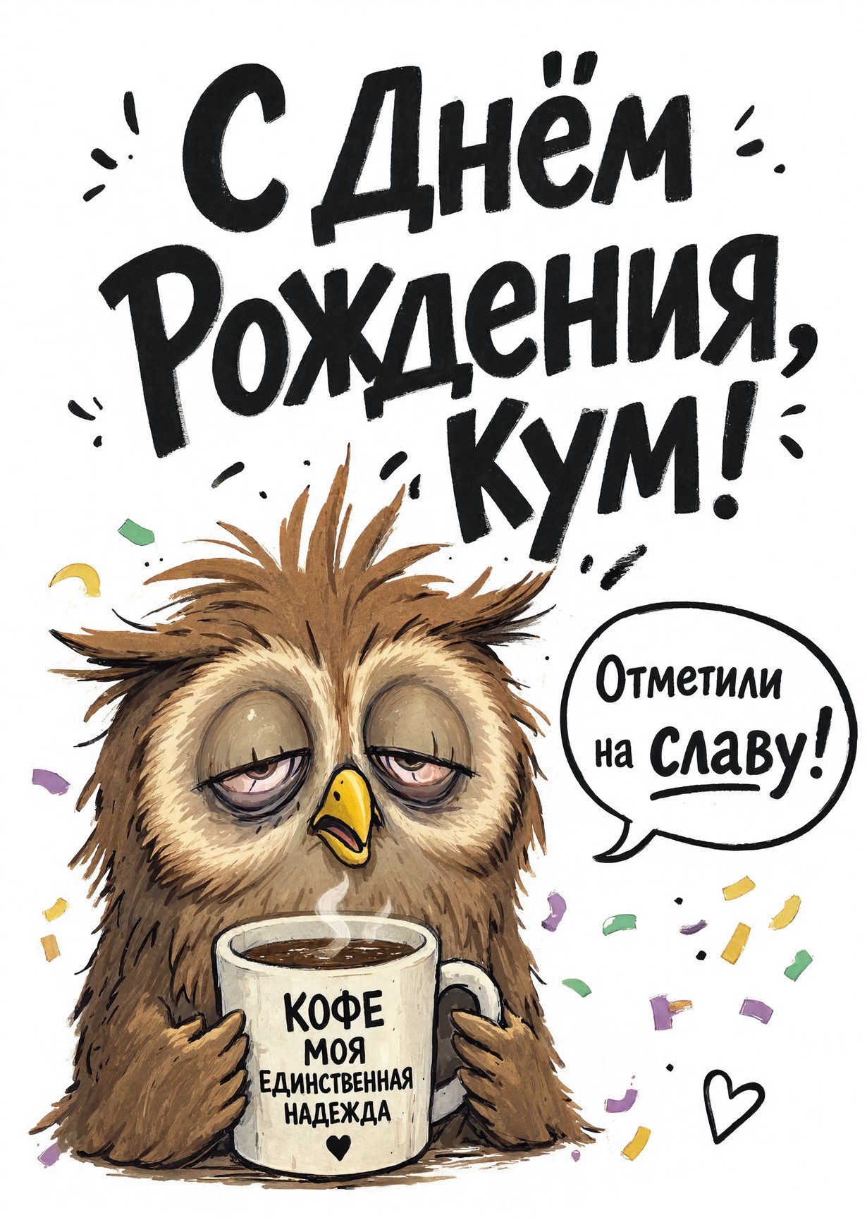 Открытка "С днем рождения куму" #19