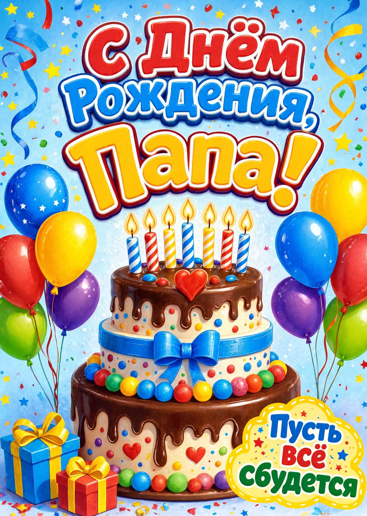 Открытка "С днём рождения папе" #12