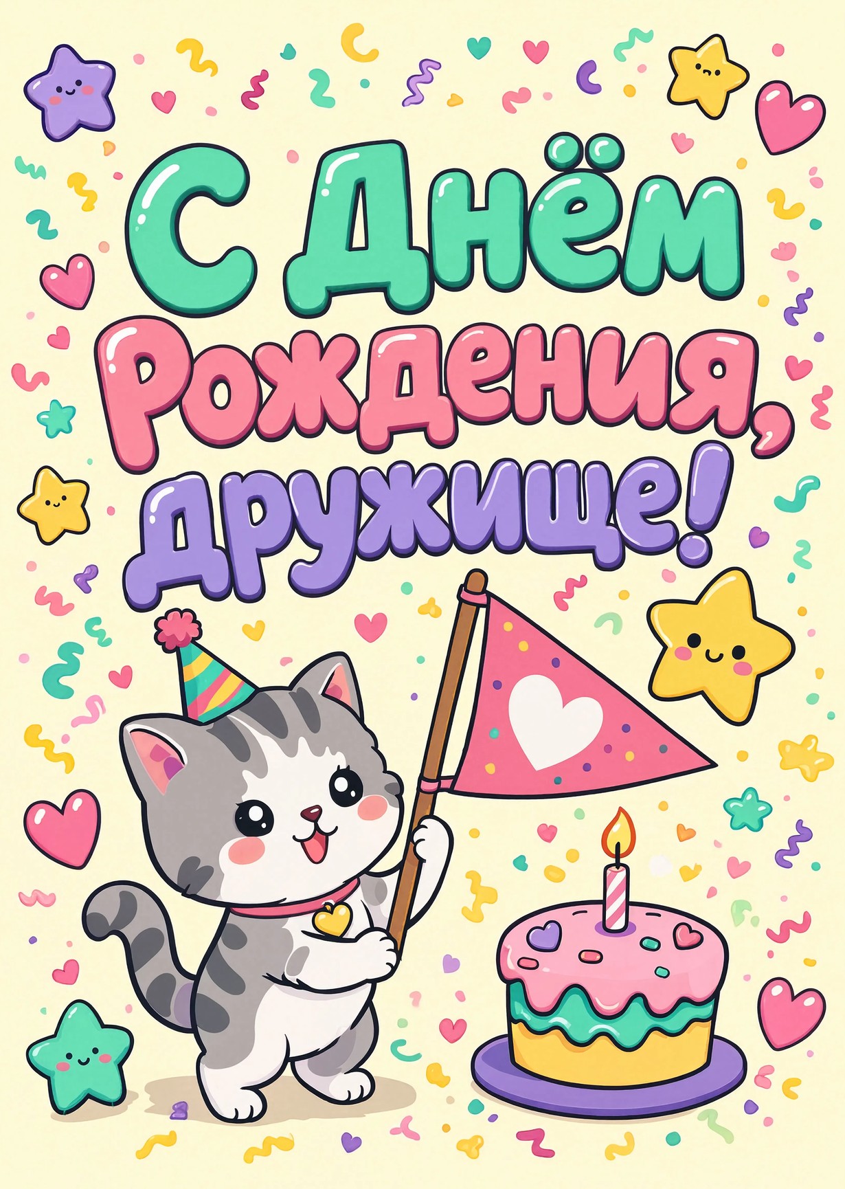 Открытка "С днем рождения другу" #61