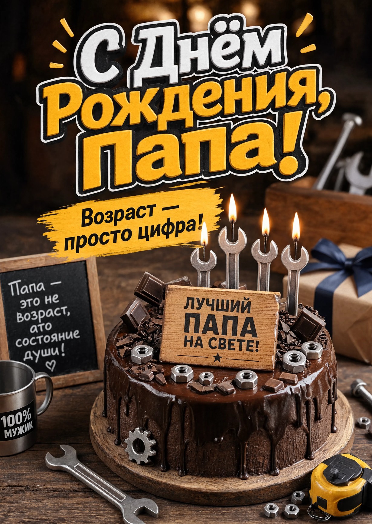 Открытка "С днём рождения папе" #99