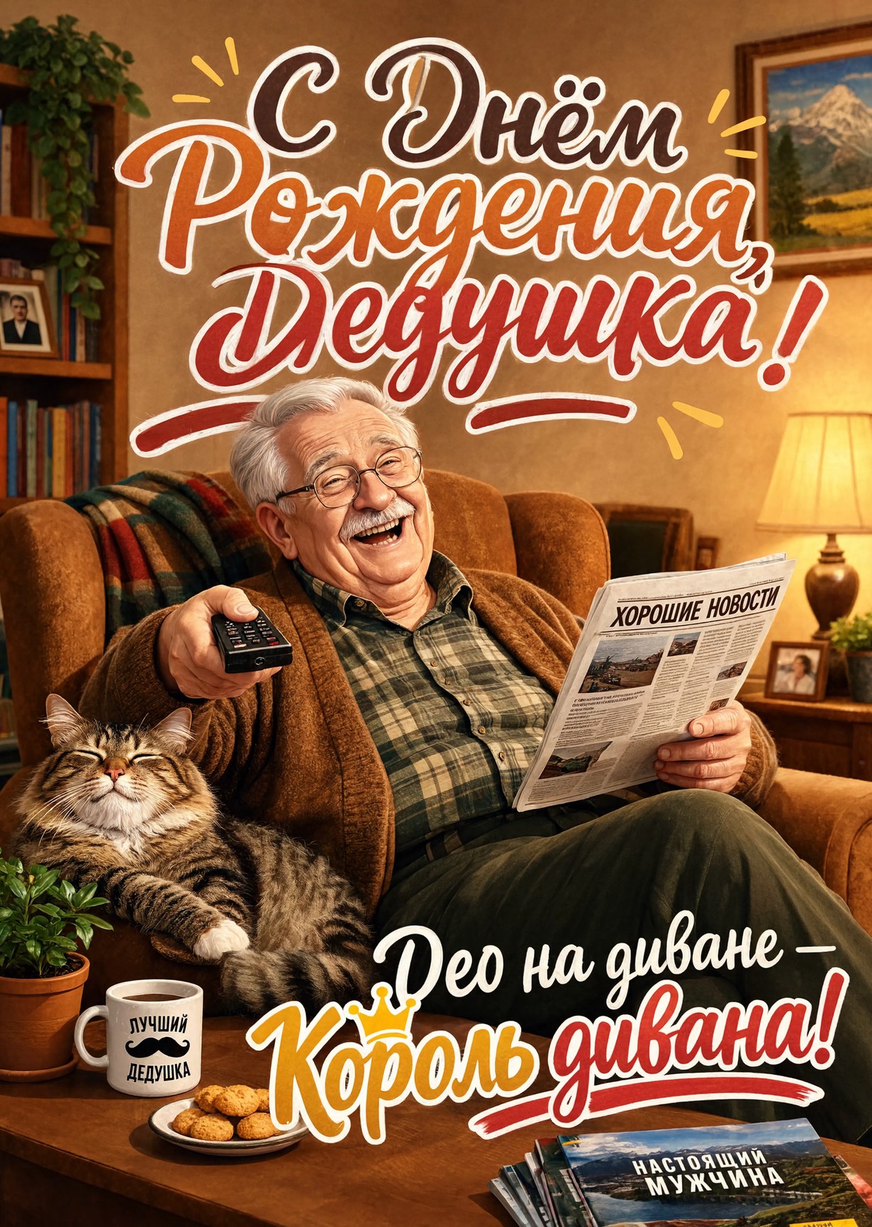 Открытка "С днём рождения дедушке" #12