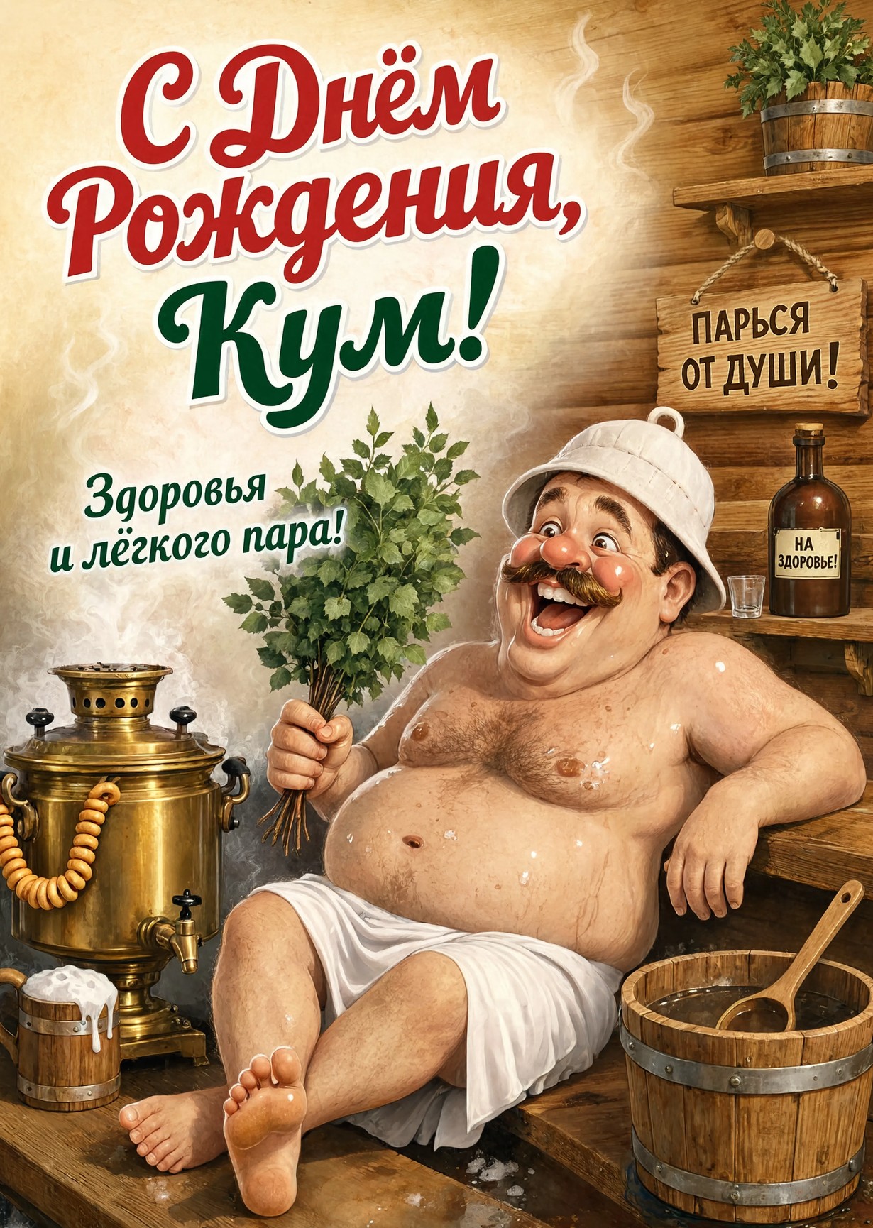 Открытка "С днем рождения куму" #6