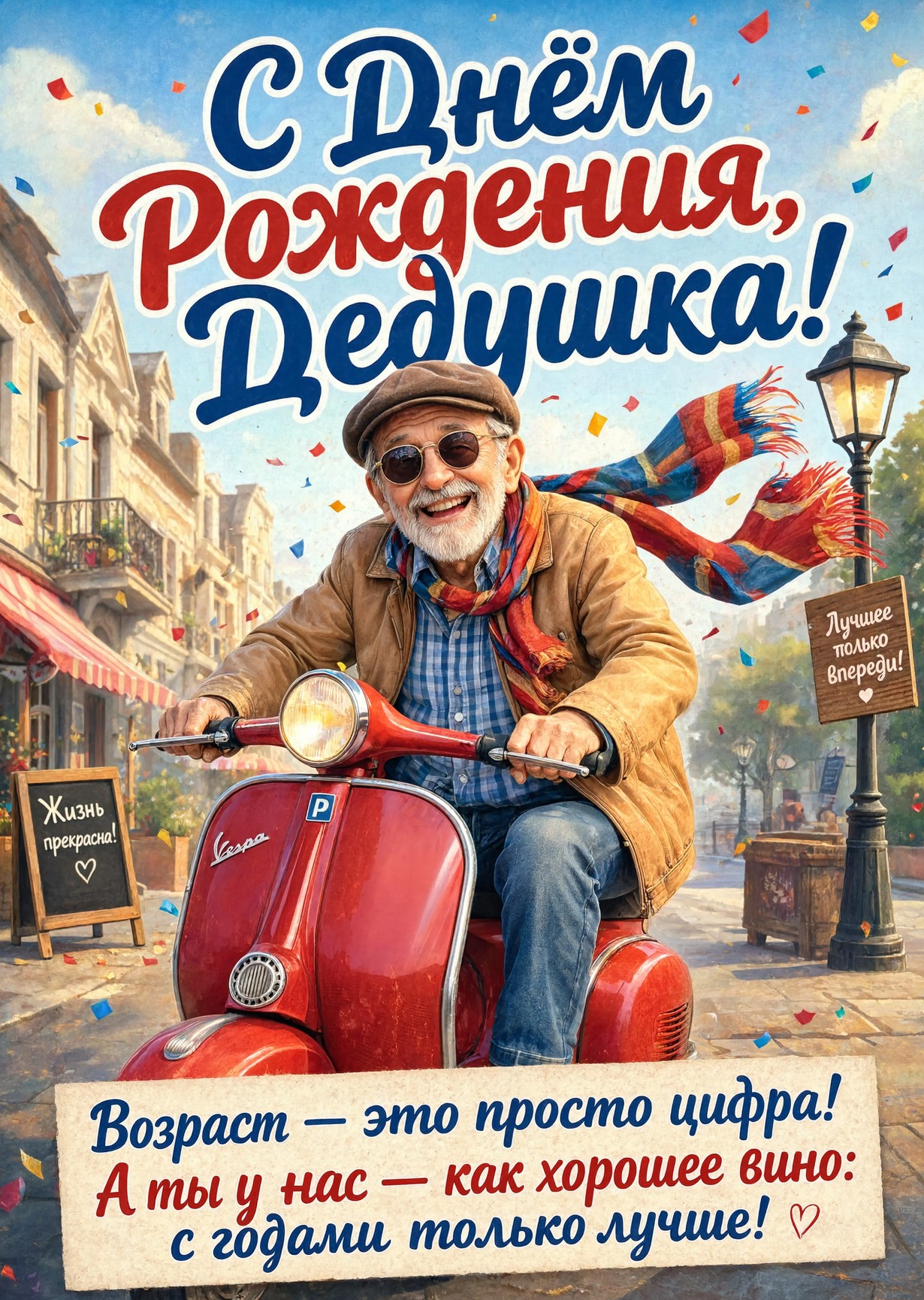 Открытка "С днём рождения дедушке" #81