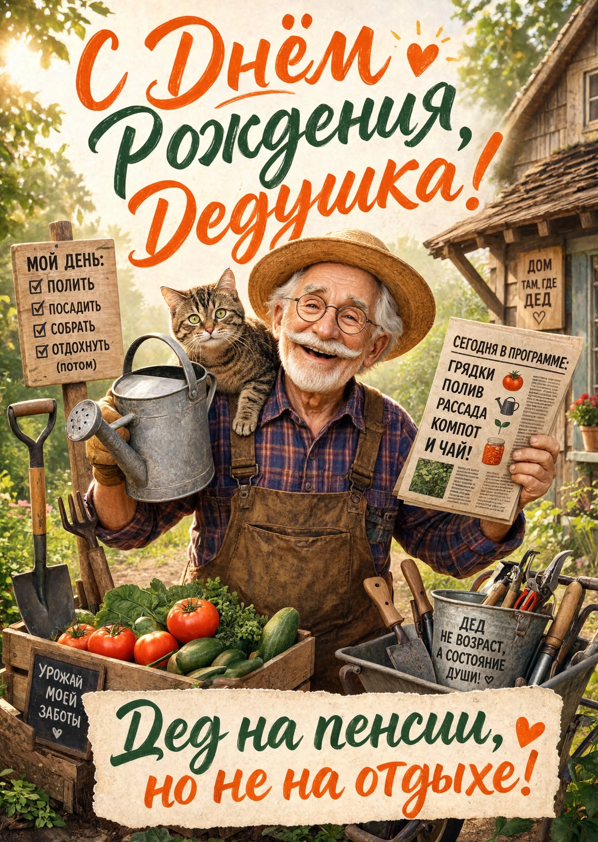 Открытка "С днём рождения дедушке" #17