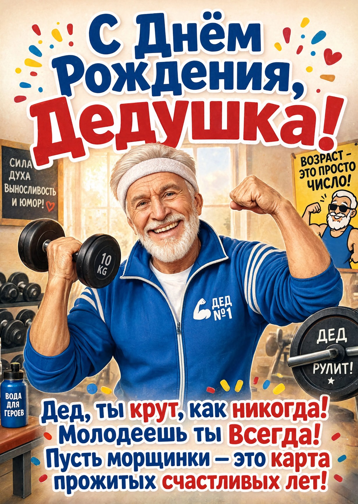 Открытка "С днём рождения дедушке" #70