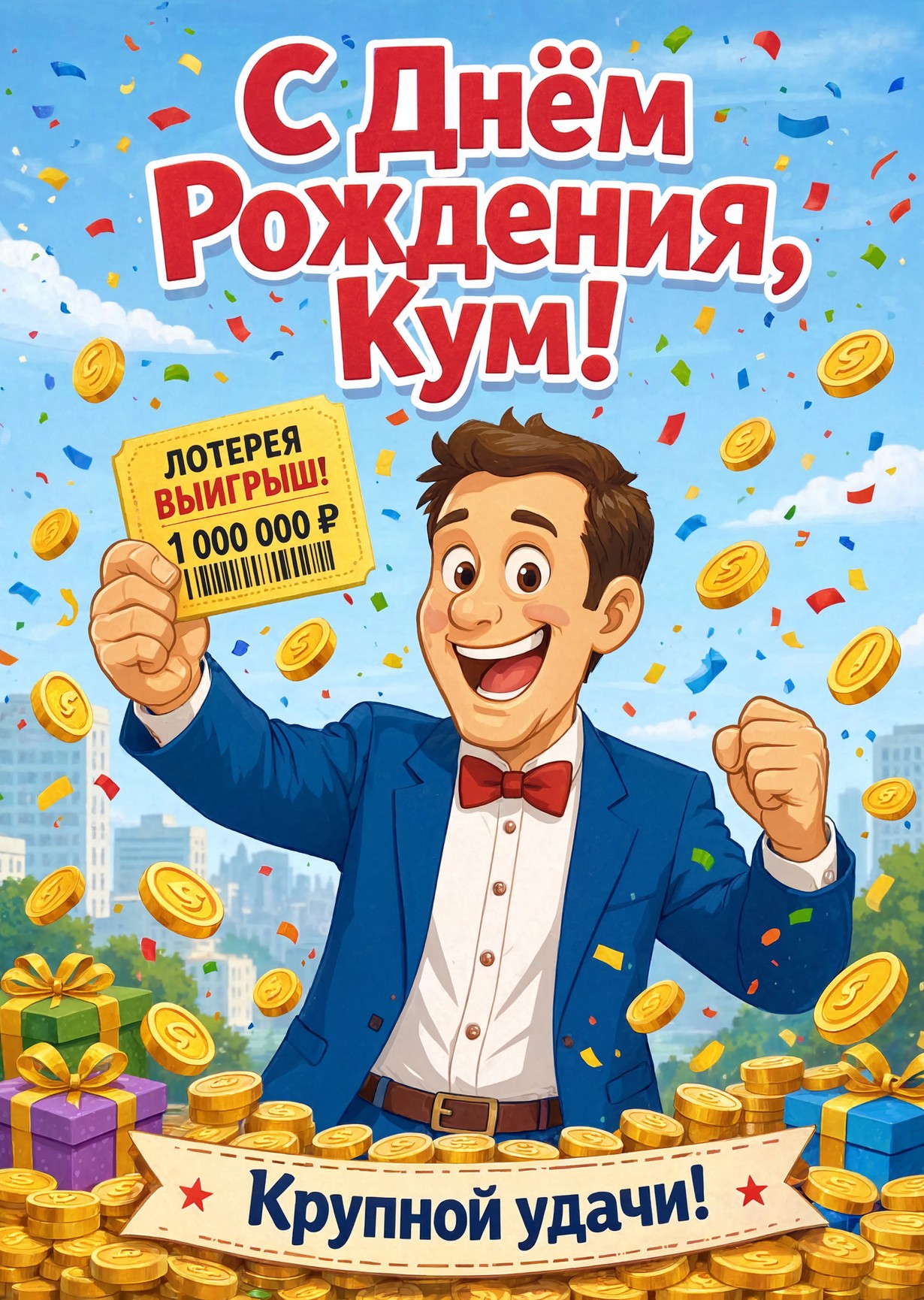 Открытка "С днем рождения куму" #3