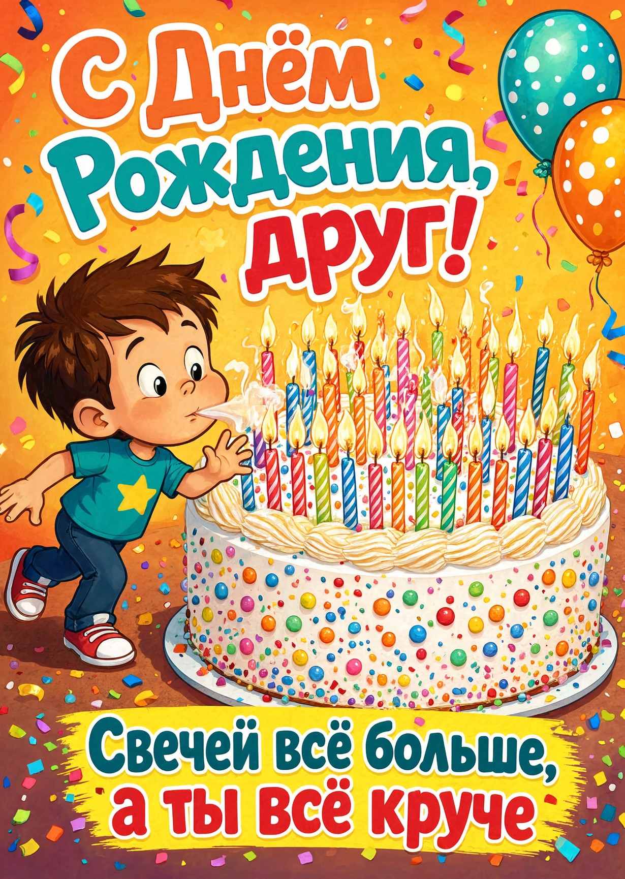 Открытка "С днем рождения другу" #26