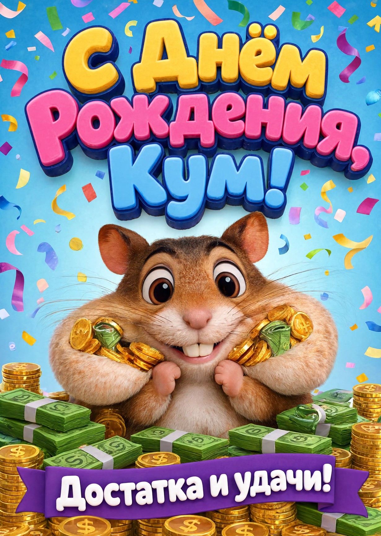 Открытка "С днем рождения куму" #55