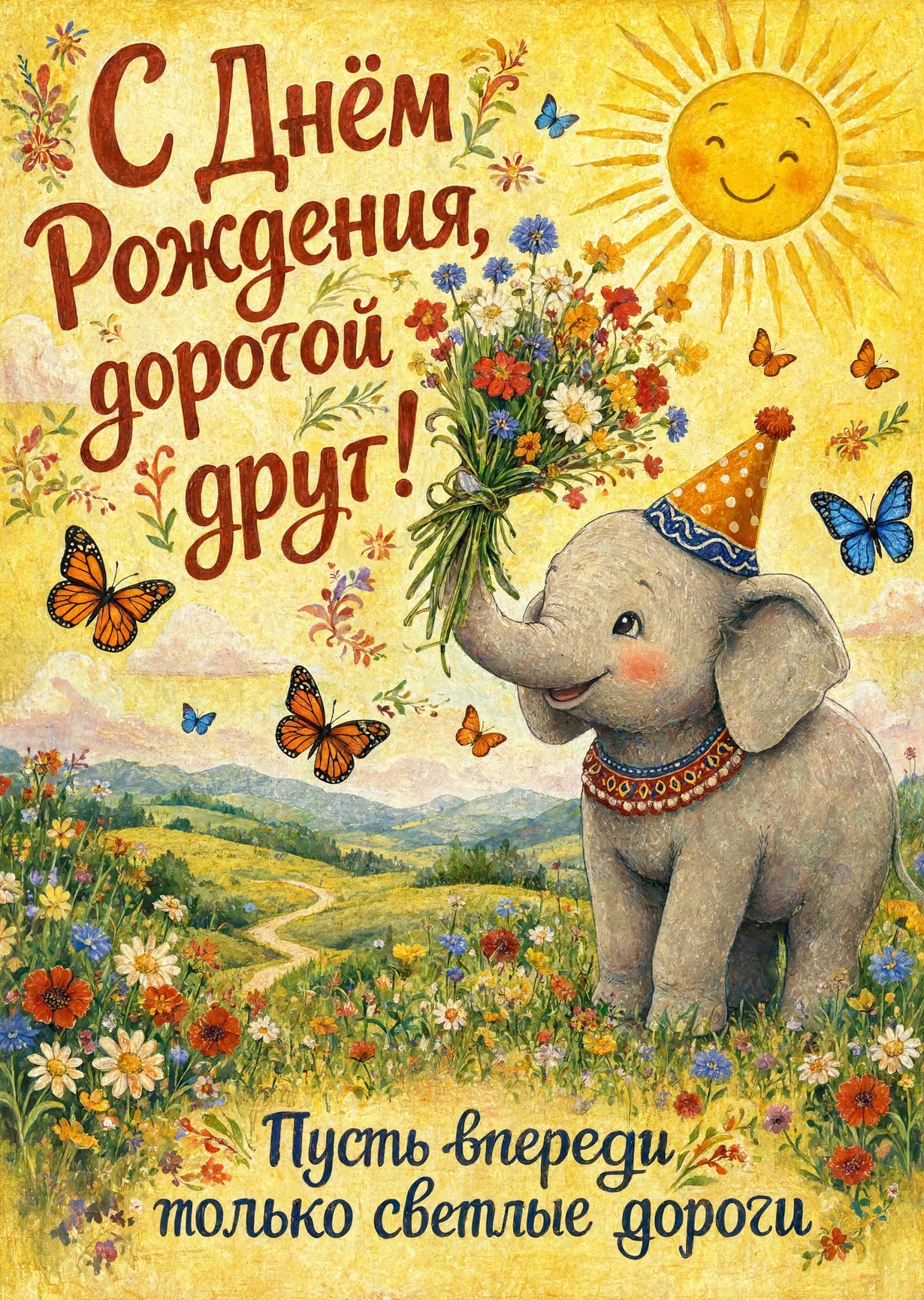 Открытка "С днем рождения другу" #4