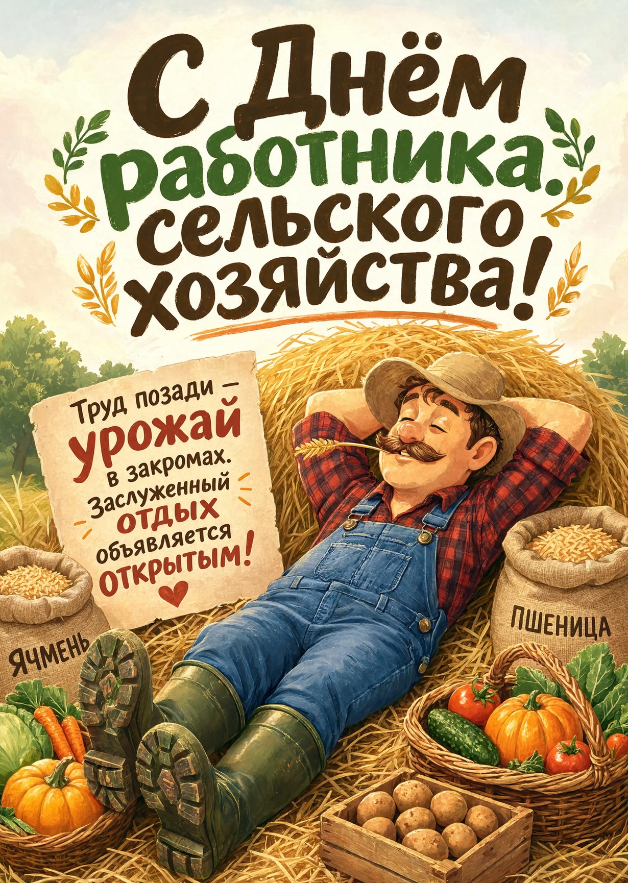 открытка с Днем Работника Сельского Хозяйства-9
