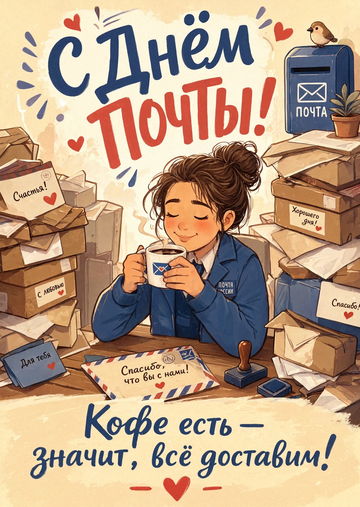 открытка с Днем Почты-3