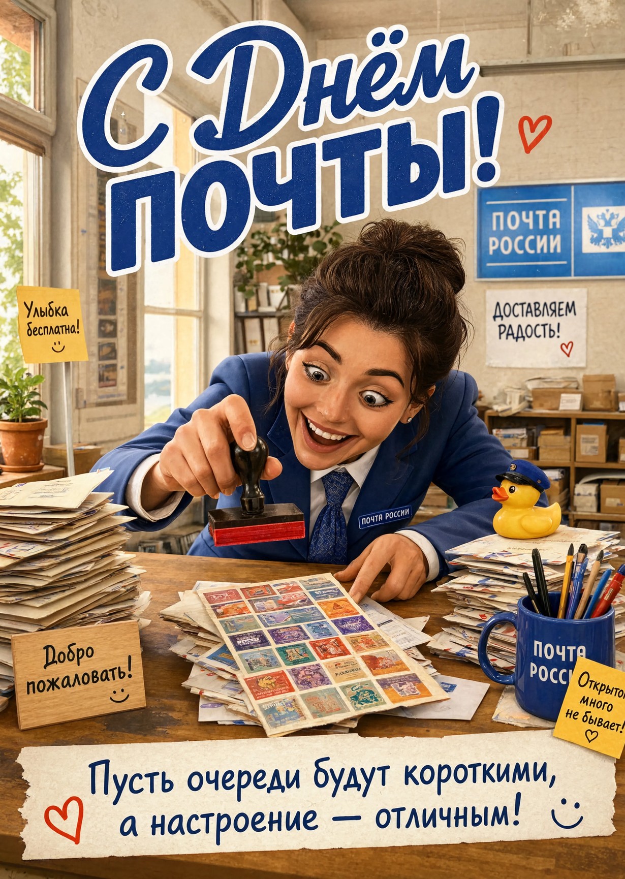 открытка с Днем Почты-30