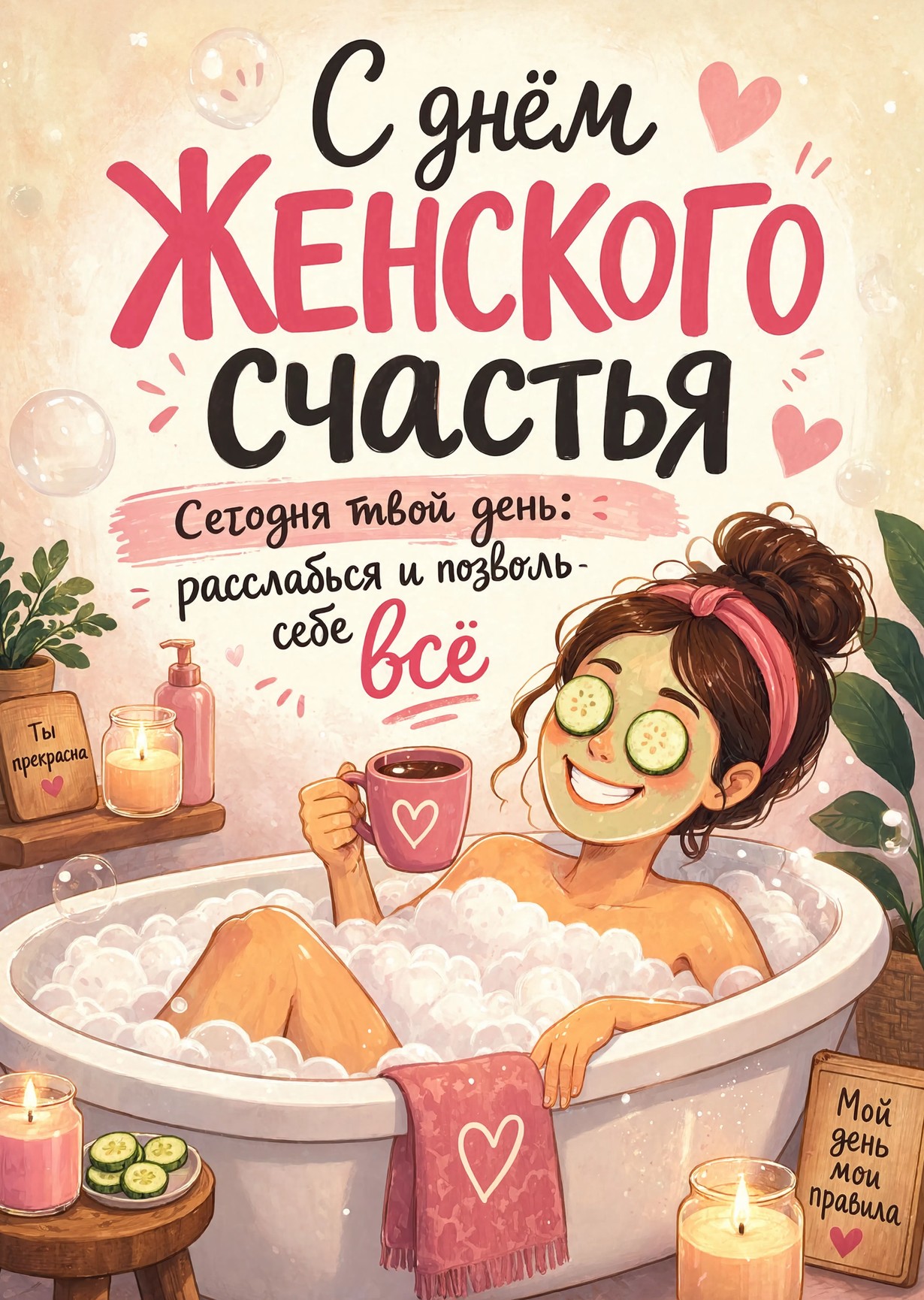 открытка с Днем Женского Счастья-29