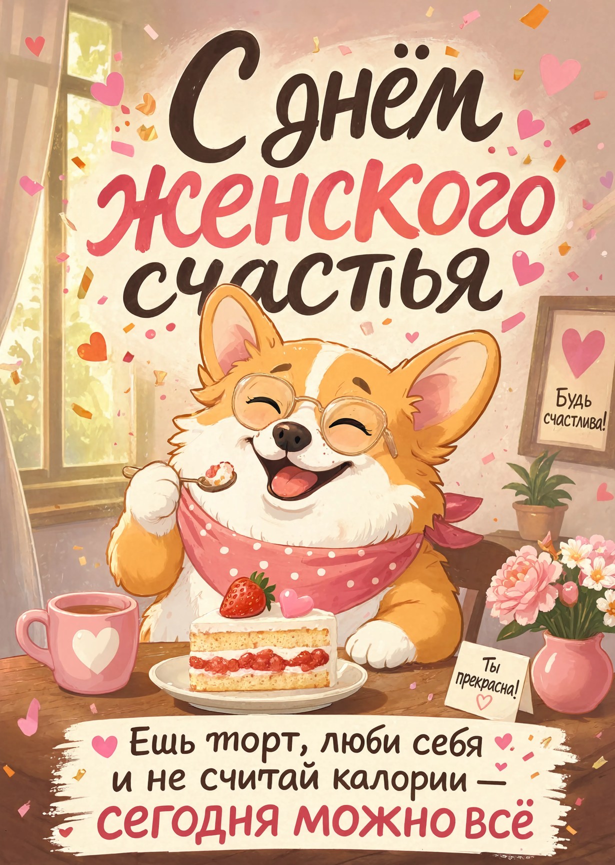 открытка с Днем Женского Счастья-32