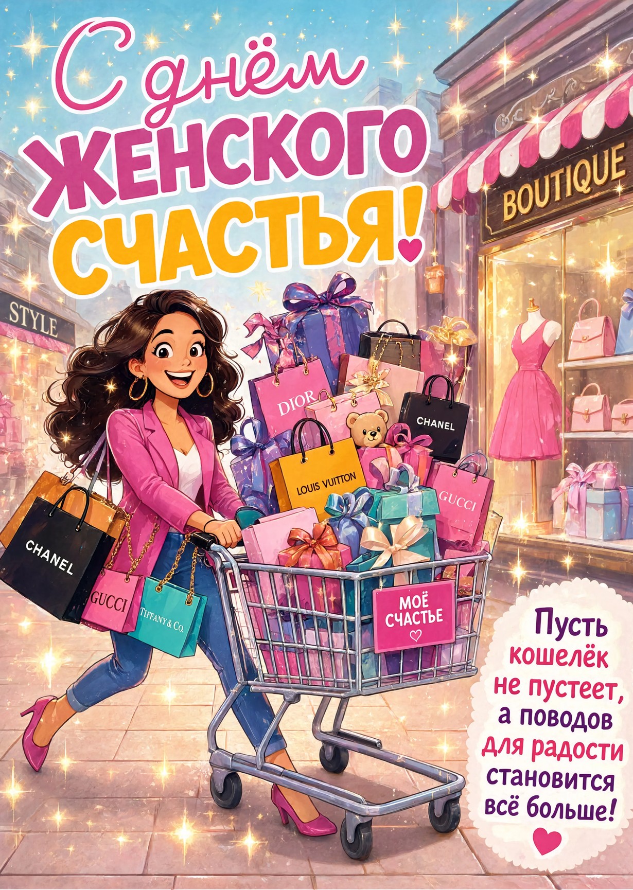 открытка с Днем Женского Счастья-34