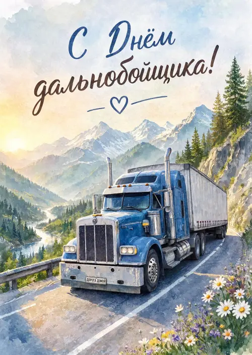 Открытка с Днем Дальнобойщика #4