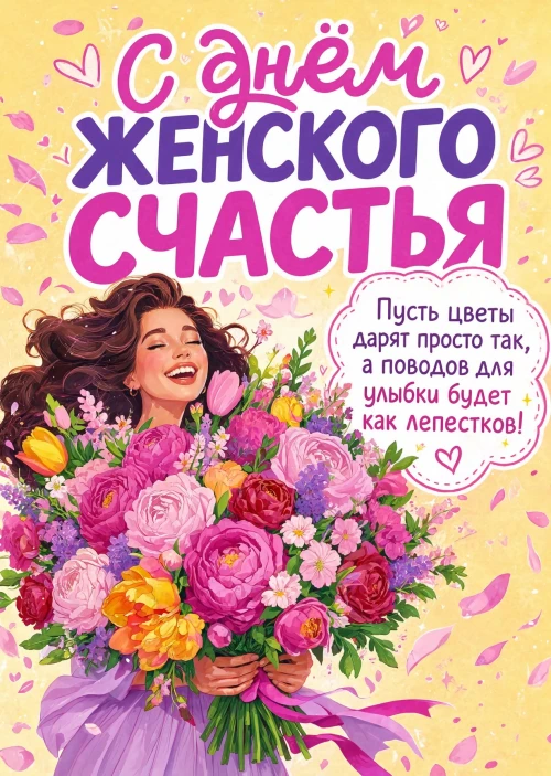 открытка с Днем Женского Счастья-30