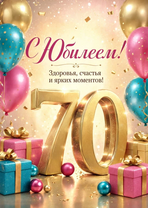 Открытка "С юбилеем 70 лет" #72