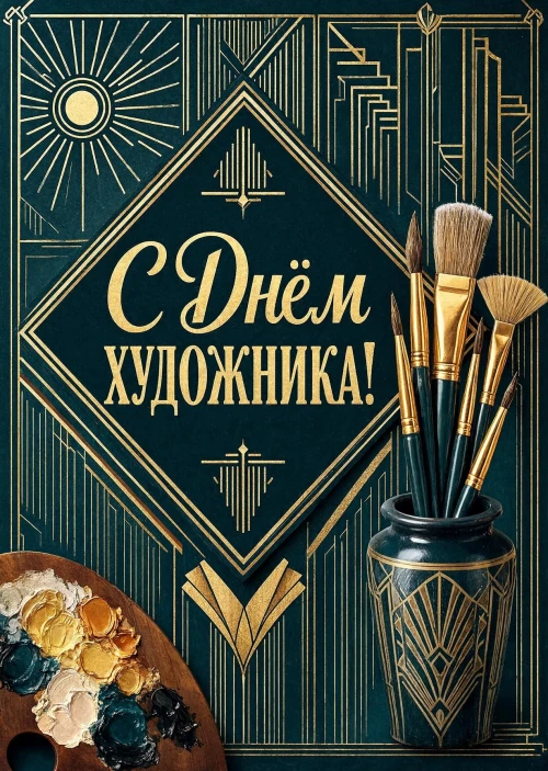 Открытка с Днем Художника-32
