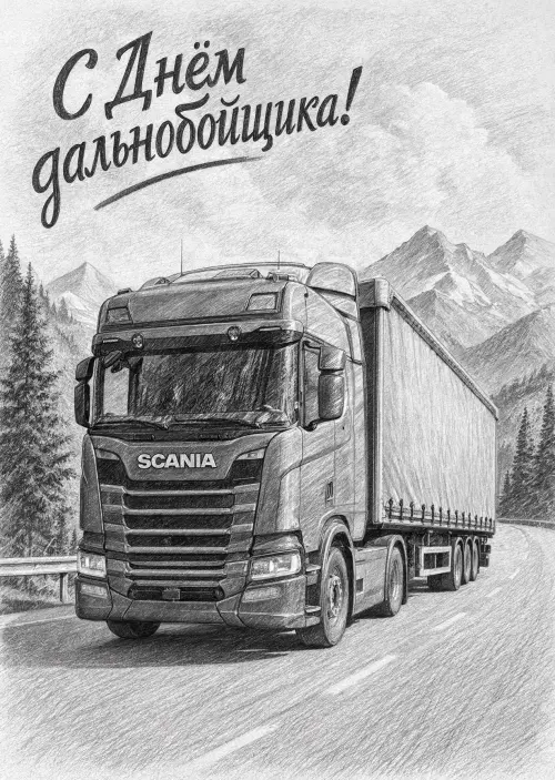 Открытка с Днем Дальнобойщика #8