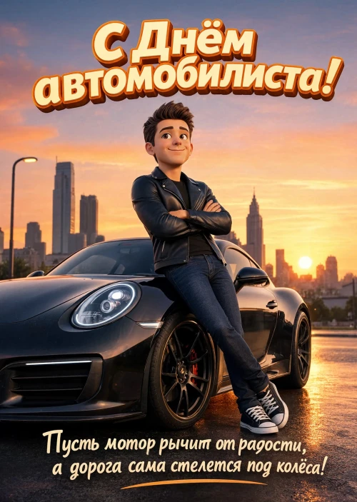 откртыка с Днем Автомобилиста-2