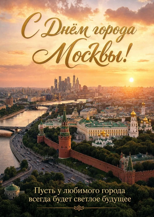 Открытка "С Днём Города Москвы" #3