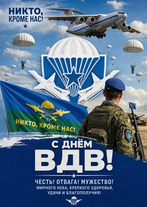 Открытка c днем ВДВ #1