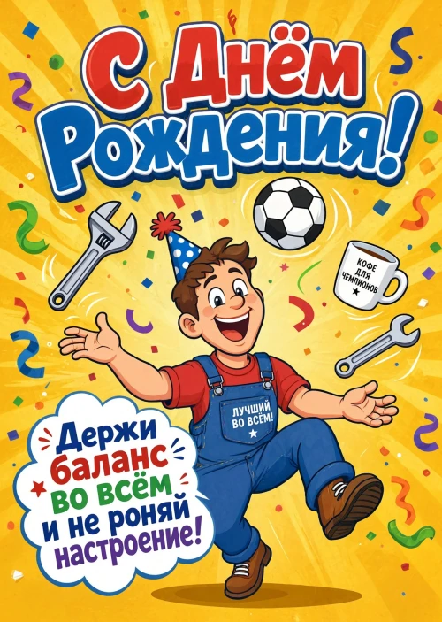 Открытка С днем рождения мужчине #7