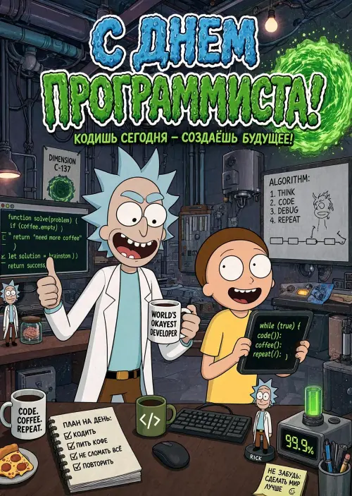 Открытка С Днём Программиста #27