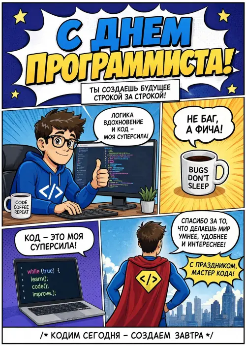 Открытка С Днём Программиста #23