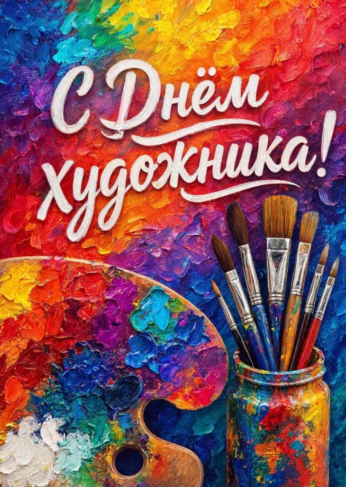 Открытка с Днем Художника-38