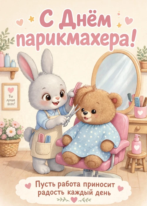Открытка С днем парикмахера #58