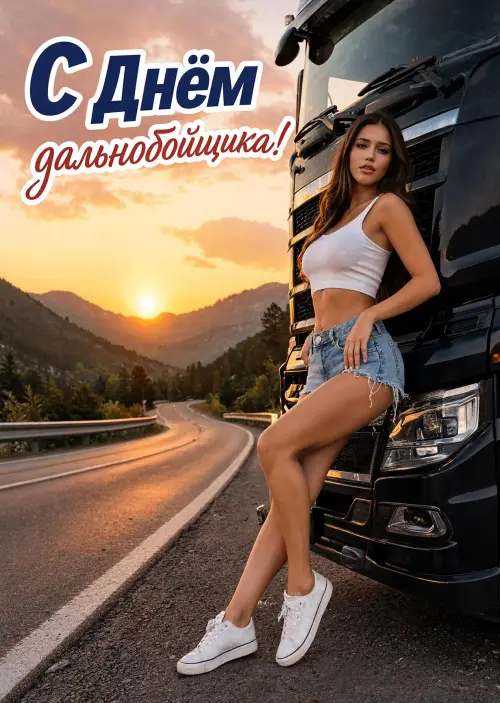 Открытка с Днем Дальнобойщика #23
